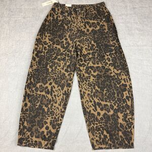 Potili Pants Jeans Women’s Size 12 Wide Leg Leopard Print Fashion Style New